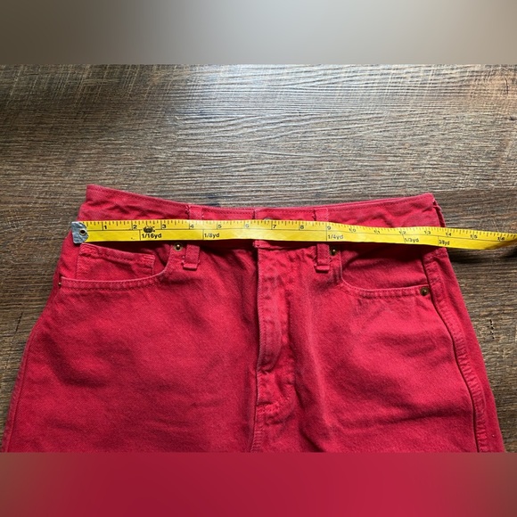 ABERCROMBIE & FITCH red denim distressed mini skirt sz 2 Zoe natural rise casual - Picture 5 of 9